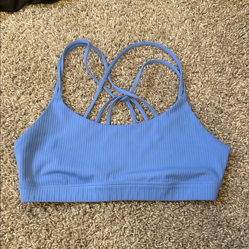 Spiritual Gangster Light Blue Strappy Sports Bra